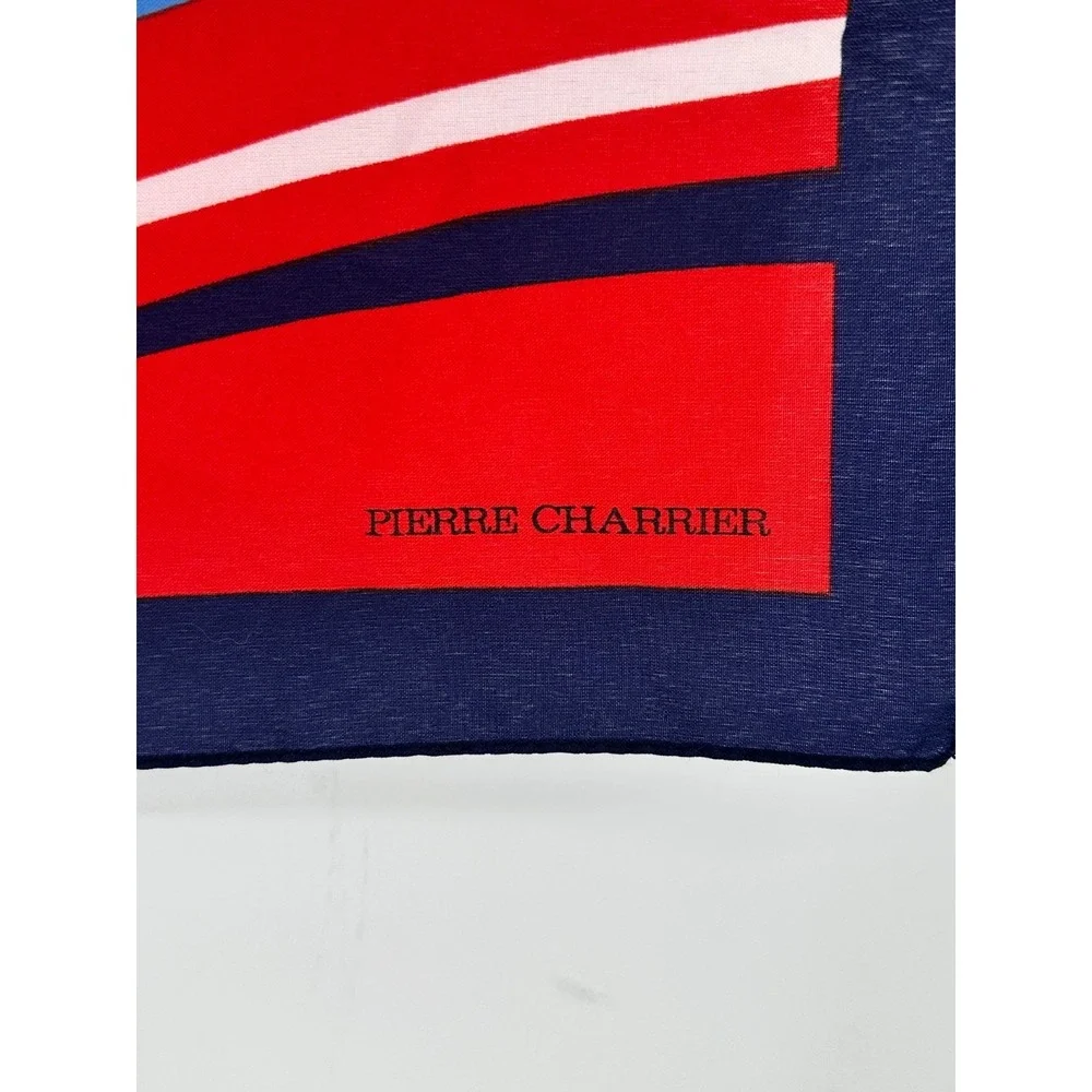 Vintage Pierre Charrier Women's Multicolor Golf Theme 30x30 Square Scarf S2